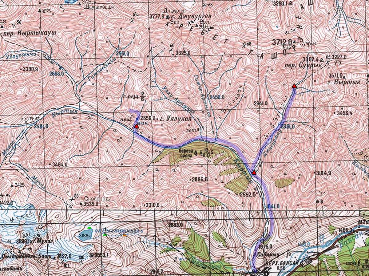 Карта 2-й части похода