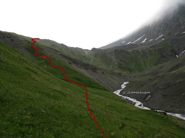 ФОТО Мидаграбин-06. Обход скального барьера в долине Дзамарашдон