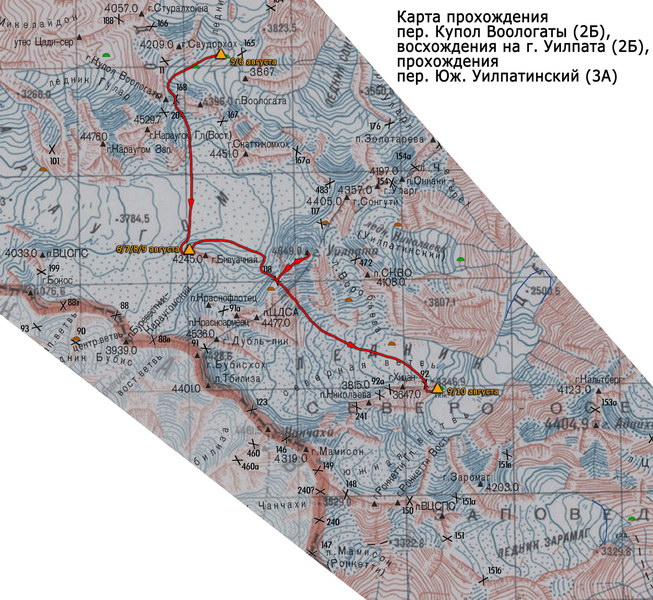 Карта участка маршрута